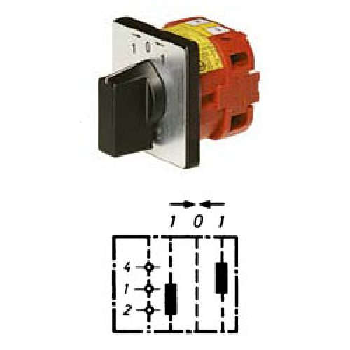 Арт. 141938 Управляющий кулачковый выключатель (1-полюсной для реверсивного замыкающего контактора), 25A/400V IP54, код заказа V2N KADRII-F1-B-SI