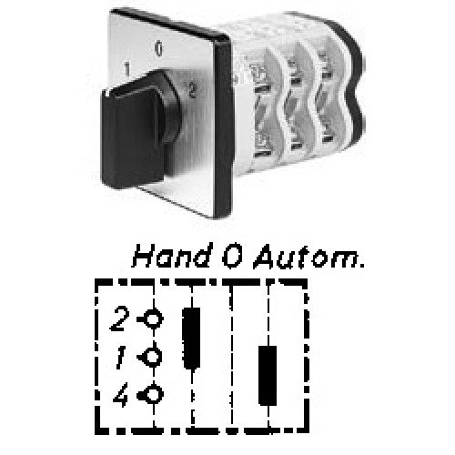 Арт. 141947 Однополюсные кулачковые переключатели с положением "0". Тип U1., контактных отсеков - 1, 25A/400V IP54, код заказа V2N U1-F1-B-SI9