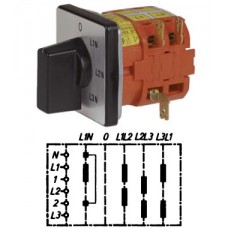 Арт. 141866 Переключатель кулачковый для вольтметров с положением "0" тип V02, 25A/400V IP54, код заказа V2N V02-F1-B-SI