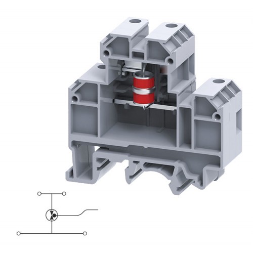 Арт. CDL4U(E)3LA Двухуровневая клемма, винтовые зажимы проводника до 4 мм.кв. 32A/500Vсо схемой конфигурации 3LA